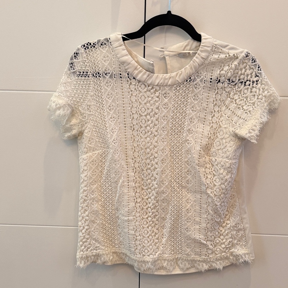 LC Lauren Conrad Lace Blouse - Cream